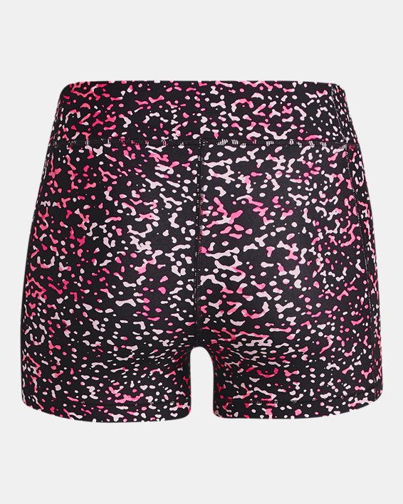 Women's HeatGear® Mid-Rise Printed Shorty in Pink image number 5